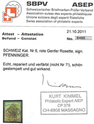 Rote Rosette Nr. 2 auf gut präsentierender Marke mit reparierten ...