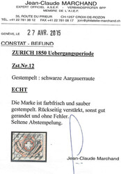Stempelseltenheit: schwarze Raute von Schaffhausen Nr.29 in einer ...