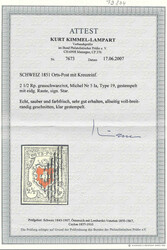 Type 19 mit schwarzer Raute. Voll-bis breitrandige, sehr gut ...