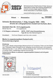 Ungebraucht; Type 20 mit Bügen, minim gebräunt. Minime Aufrauhung ...