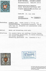 Type 18 in tiefschwarzer Nuance 14Ib mit roter Tintenentwertung. ...