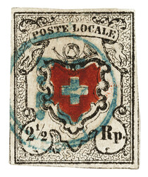 Type 10 mit blauem P.P.im Kreis aus dem Postkreis IV. Gutes Stück, ...