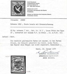 Type 10 mit blauem P.P.im Kreis aus dem Postkreis IV. Gutes Stück, ...