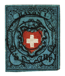 Stempelseltenheit: Dreiringstempel von Biel auf Stein A3U, Type 31. ...