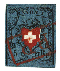 Stempelseltenheit: Type 19 mit dem roten P.P.im langen Kästchen Nr. ...