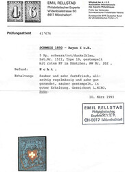 Stempelseltenheit: Type 19 mit dem roten P.P.im langen Kästchen Nr. ...