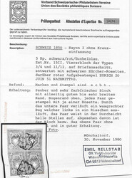 Grosse Rayon-Seltenheit: Briefstück mit Viererblock dunkelblaue ...