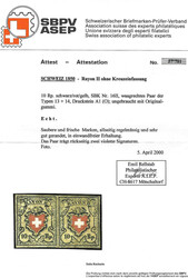 Grosse Durheim-Seltenheit: Ungebrauchtes Paar Stein A1O, Typen 13/14. ...
