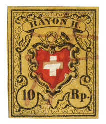 Stein A1U, Type 20 mit roter Tintenentwertung. Regelmässig ...
