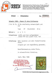 Stein A1U, Type 37 mit seltenem roten PP von Luzern. Herrliches ...