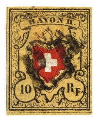 Stein A1U, Type 38 mit Plattenfehler 6: Flamme über Posthorn. ...