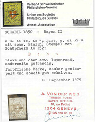 Stein A1U, Type 21 mit sehr seltenem Strichstempel Nr. 152 von ...