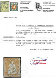 Feine schwarze Raute auf farbfrischer, Marke. Oben links etwas knapp, ...