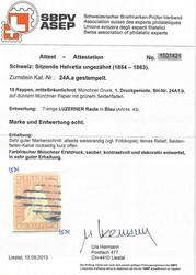 Recht selten: sehr schöne blaue Luzerner Raute auf allseitig ...