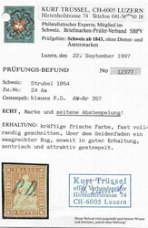 Sehr seltenes und sehr schönes blaues P.D. Nr. 357 von Aarau auf gut ...