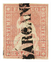 Seltener Balkenstempel (vor allem auf Aa!) Sargans SG. Weissrandige, ...