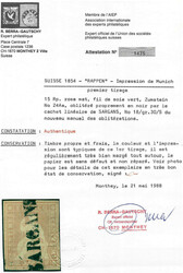 Seltener Balkenstempel (vor allem auf Aa!) Sargans SG. Weissrandige, ...