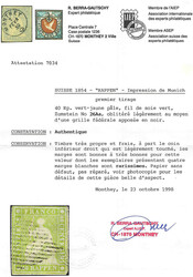 Feine schwarze Raute auf berührter, aber sonst fehlerfreien Marke. ...