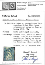 Saubere schwarze Luzerner Raute auf knapp bis vollrandiger Marke. ...