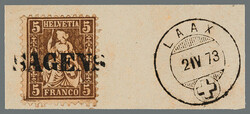 Briefstück vom 02.04.73 mit Balkenstempel Sagens GR (= Sagogn)/ Laax ...