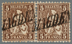 Magden AG, waagrechtes Paar mit Balkenstempel Nr. 40/M-2. Sehr nettes ...