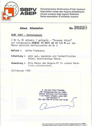 Rote Rosette Nr. 4 auf Vorderseite vom 10.09.48 von Genève nach ...