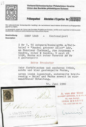 Ortsbrief vom 09.09.49 mit sauberer, roter Rosette Nr. 4 von Genf. ...