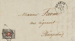 Sehr schöner Brief vom 11.01.52 mit der 13-linigen Raute von Genf ...