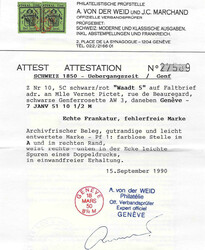 Brief vom 07.01.51 mit der schwarzen Rosette Nr. 3 von und nach Genf. ...
