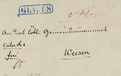 Attraktiver kleiner Valorenbrief vom 06.02.55 mit eingefasstem ...