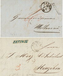 Attraktives Briefpaar je mit Balkenstempel Zetzwil (AG), (Gr.40/Z - ...