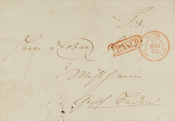 Seltener Grenzrayon-Frankobrief vom 27.05.52 von Basel mit rotem ...