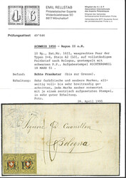 Seltene Rayon-Frankatur mit Stein A2LO, Paar Typen 3/4 vom 18.03.51 ...