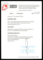 Stadt-Brief vom 15.01.51 mit 13II, Type 30 und schwarzem FRANCO im ...