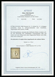 Unused: 2S, Type I, full margins on all sides; Crease and corner mark ...