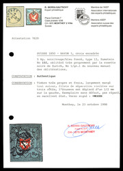 Stein A1a, Type 12 mit schwarzer Zürcher Rosette. Allseitig voll-bis ...