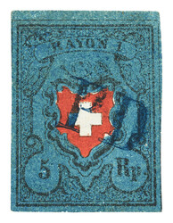 15I, Stein A1a, Type 3 mit schönem blauen PD Nr 325 von Bern. ...