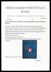 15I, Stein A1a, Type 3 mit schönem blauen PD Nr 325 von Bern. ...