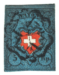 Stein A1a, Type 11 mit schöner Zürcher Rosette und Abart 2: ...