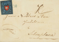 Brief mit Type 25 von Canova GR (!) nach Silvaplana mit dem blauen ...