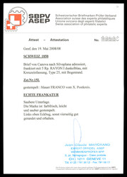 Brief mit Type 25 von Canova GR (!) nach Silvaplana mit dem blauen ...