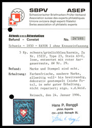 Stein A3U, Type 23 mit Stempelseltenheit: braune Aargauer Raute, ...