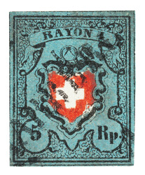 Type 22 mit der typischen Vorausentwertung mit Balkenstempel Aarberg ...