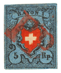 15II, Type 21, helle Farbnuance mit wunderbarem und seltenem roten PP ...