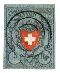15II, Type 6 in seltener grauviolettblauen Nuance c (Katalog = 900 ...