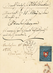 Grosser Briefteil vom 09.05.51 mit der bekannten Vorausentwertung von ...