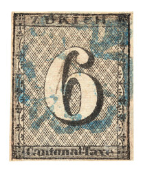 Rare cancellation: 2W, Type II with the very rare blue Zurich rosette ...