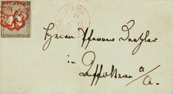 Very rare late use of a Zurich 6 with red rosette from Zurich with ...