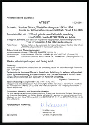 Very rare late use of a Zurich 6 with red rosette from Zurich with ...