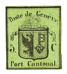 Ungebraucht; Voll-bis weissrandiger kleiner Genfer Adler in sehr ...